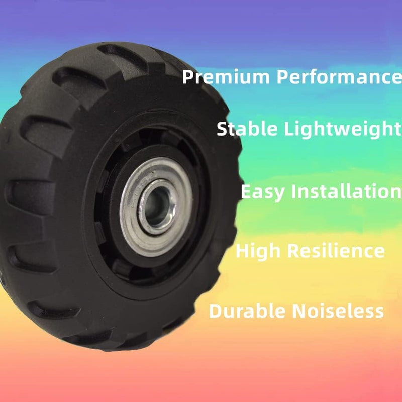 BFLAEPUN 1 Pair Luggage Wheels Replacement 68 * 24 * 8mm Inline Roller Skate Wheels with 8mm(0.31") Bearings 35mm(1.37") 40mm(1.57") Axles Wrenchs Repair Set - Image 4